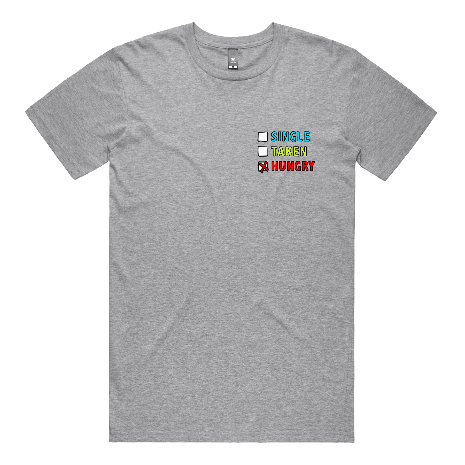 S / Grey / Small Front Design Single Taken Hungry 🍔🍟 - Men's T Shirt