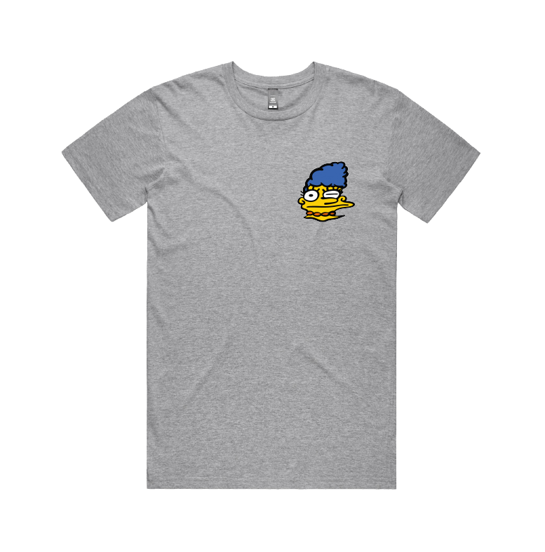 S / Grey / Small Front Design Smeared Marge 👕 - Men's T Shirt