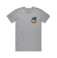 S / Grey / Small Front Design Smeared Marge 👕 - Men's T Shirt