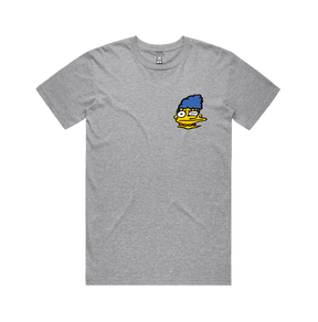 S / Grey / Small Front Design Smeared Marge 👕 - Men's T Shirt