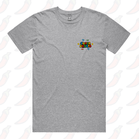 S / Grey / Small Front Design Super Daddio ⭐🍄 – Men's T Shirt