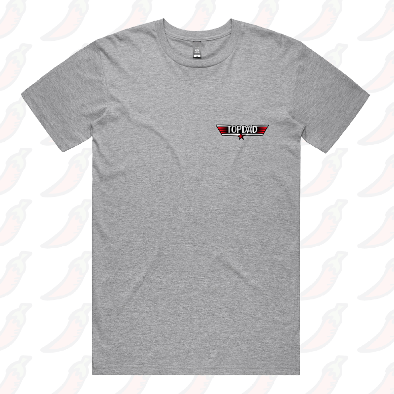 S / Grey / Small Front Design Top Dad 🕶️ - Men's T Shirt