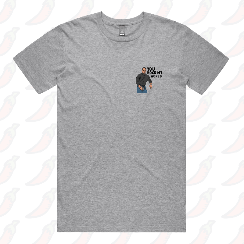 S / Grey / Small Front Design U Rock My World 👨🏾 - Men's T Shirt