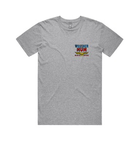 S / Grey / Small Front Design Wondermum 🦸‍♀️ - Men's (Unisex) T Shirt