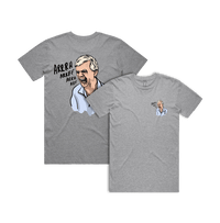 S / Grey / Small Front & Large Back Design Barking Dog Man 🗣️ - Men's T Shirt