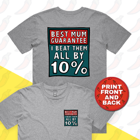 S / Grey / Small Front & Large Back Design Best Mum Guarantee 🔨 - Men's T Shirt