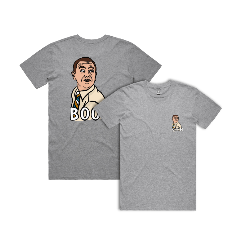 S / Grey / Small Front & Large Back Design Boom Boyle 🚨 - Men's T Shirt