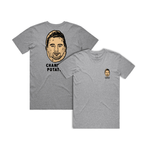 S / Grey / Small Front & Large Back Design Channing Potatum 🥔 - Men's T Shirt