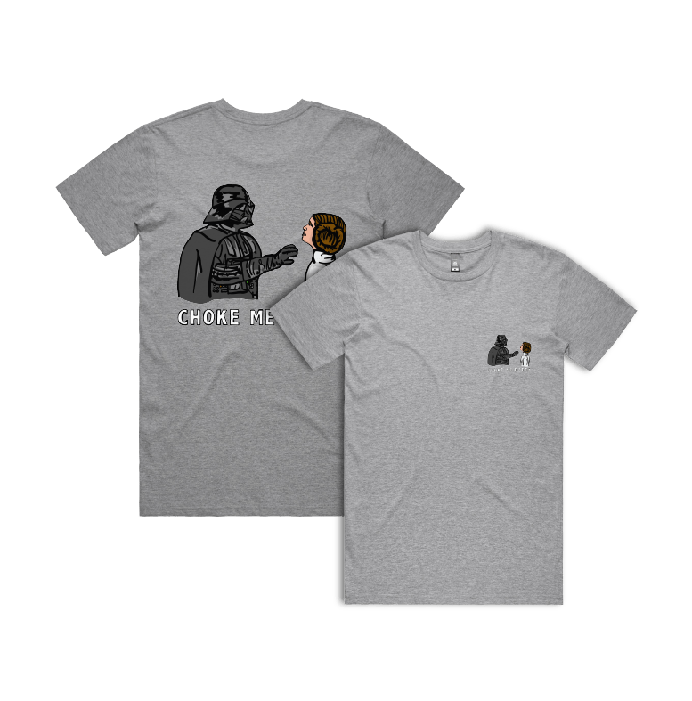 S / Grey / Small Front & Large Back Design Choke Me Daddy 😲 - Men's T Shirt