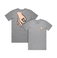 S / Grey / Small Front & Large Back Design Circle Game 👊 - Men's T Shirt