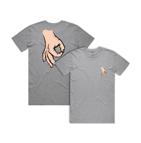 S / Grey / Small Front & Large Back Design Circle Game 👊 - Men's T Shirt