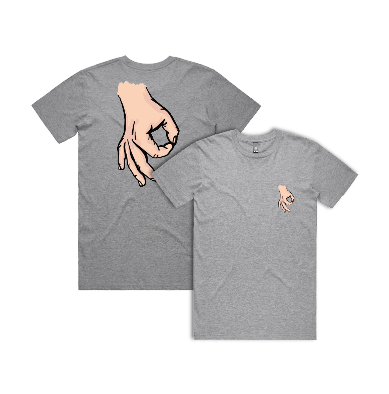 S / Grey / Small Front & Large Back Design Circle Game 👊 - Men's T Shirt