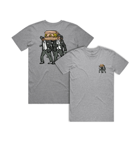 S / Grey / Small Front & Large Back Design Coffin Dance ⚰️ - Men's T Shirt
