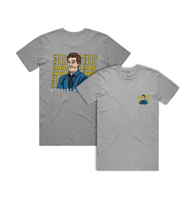 S / Grey / Small Front & Large Back Design Cool Cool Cool 👮‍♂️ - Men's T Shirt