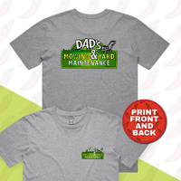 S / Grey / Small Front & Large Back Design Dad’s Mowing Company 👍 – Men's T Shirt