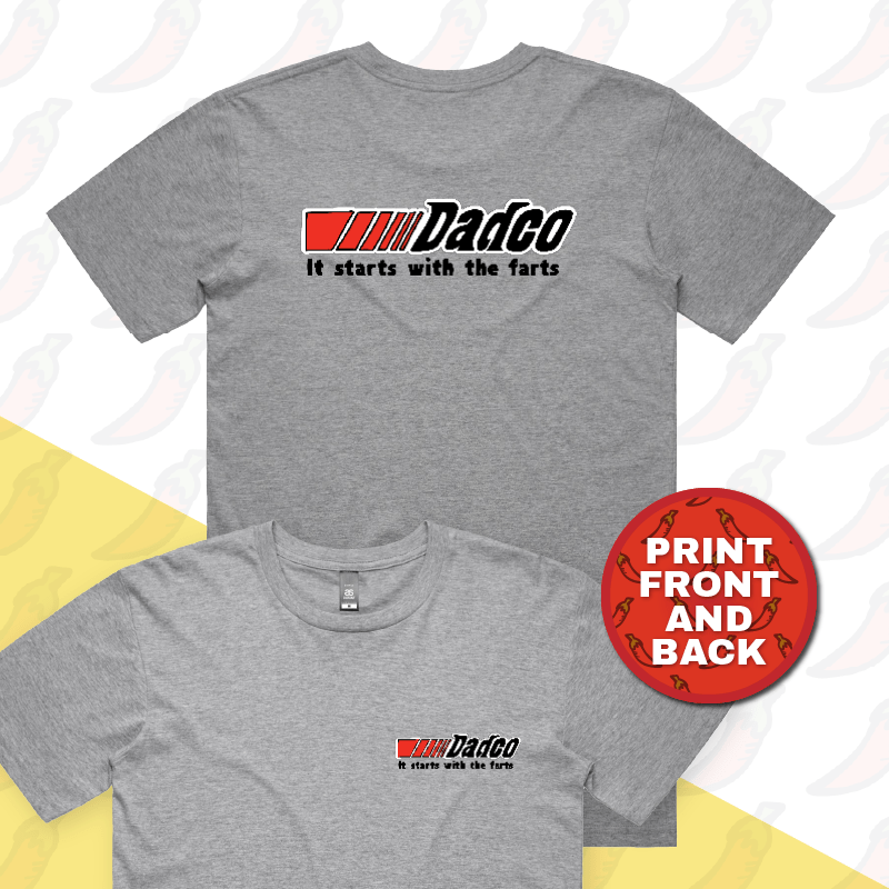 S / Grey / Small Front & Large Back Design Dadco 🔧💨 – Men's T Shirt