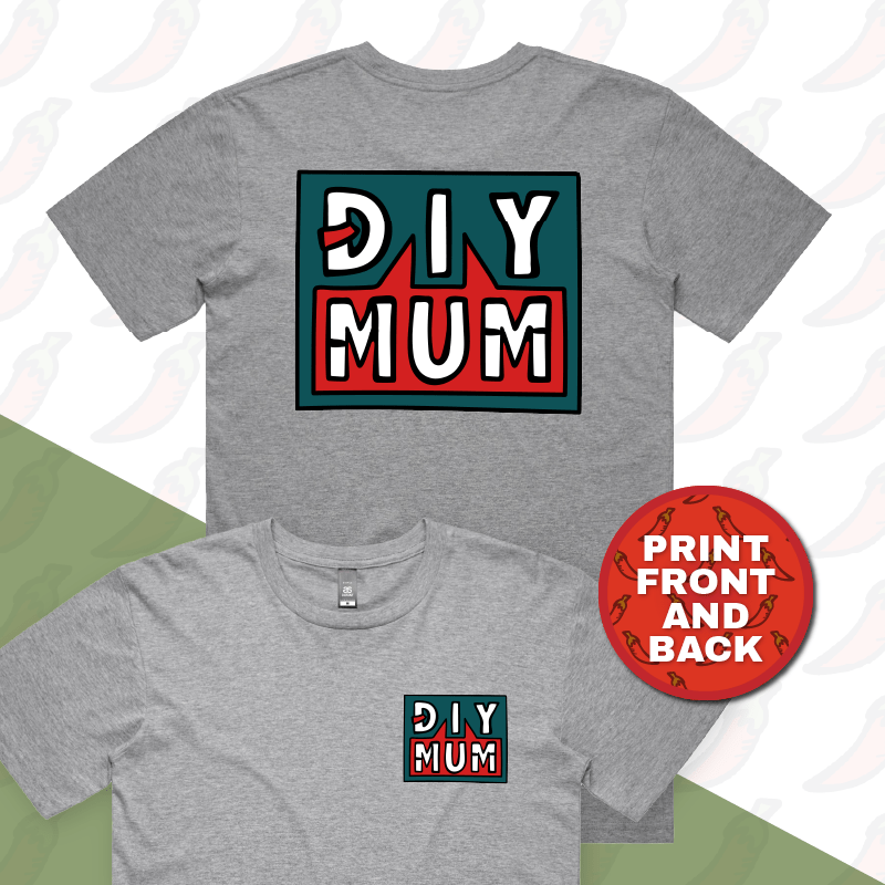 S / Grey / Small Front & Large Back Design DIY Mum 🔨 – Men's T Shirt