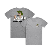 S / Grey / Small Front & Large Back Design Elvis Parsley 🌿 - Men's T Shirt