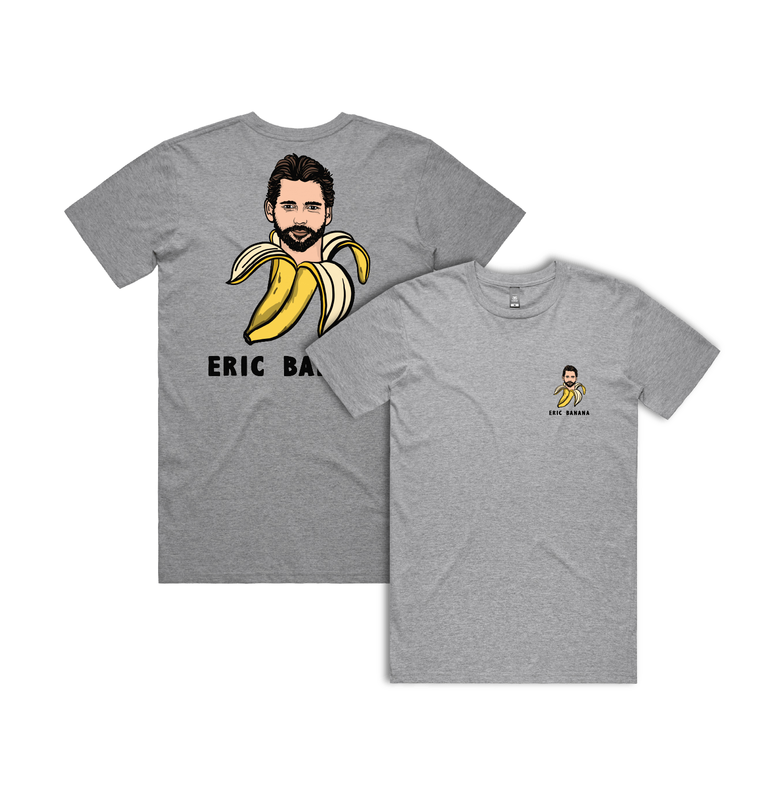 S / Grey / Small Front & Large Back Design Eric Banana 🍌 - Men's T Shirt