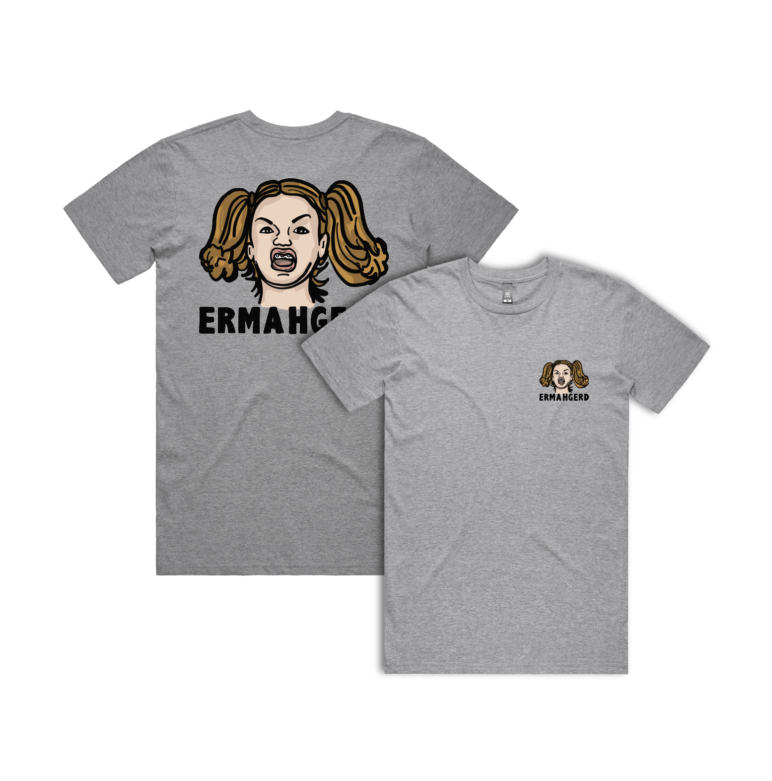 S / Grey / Small Front & Large Back Design Ermahgerd! 🤓 - Men's T Shirt