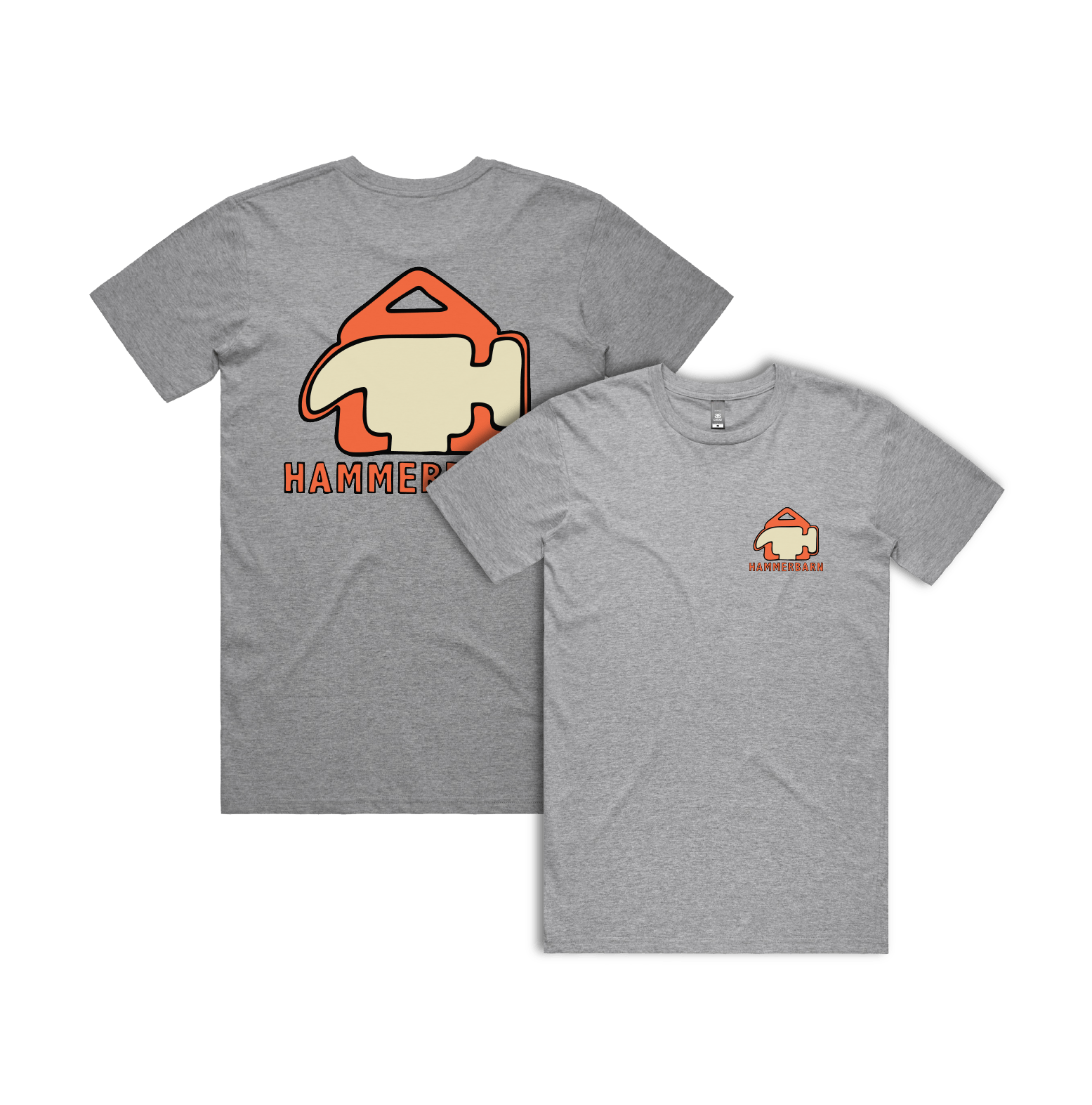 S / Grey / Small Front & Large Back Design Hammerbarn 🔨 - Men's T Shirt