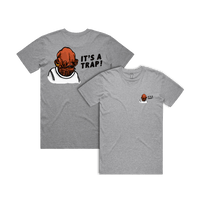 S / Grey / Small Front & Large Back Design It's a Trap ❗ - Men's T Shirt