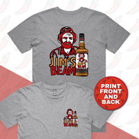 S / Grey / Small Front & Large Back Design Jim’s Beam 🥃👍 – Men's T Shirt