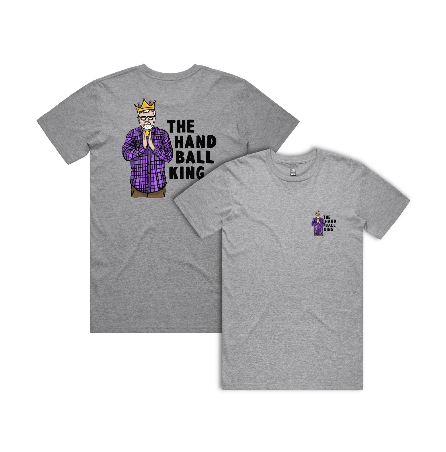 S / Grey / Small Front & Large Back Design K Rudd Handball King 👑 - Men's T Shirt