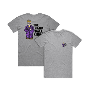 S / Grey / Small Front & Large Back Design K Rudd Handball King 👑 - Men's T Shirt