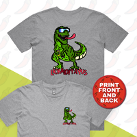 S / Grey / Small Front & Large Back Design Lickalottapus 🦖👅- Men's T Shirt