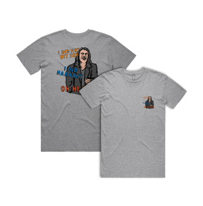 S / Grey / Small Front & Large Back Design Oh Hi Mark 👋🏻 - Men's T Shirt