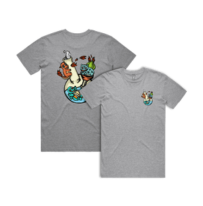 S / Grey / Small Front & Large Back Design Pokebong 🦎 - Men's T Shirt