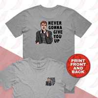 S / Grey / Small Front & Large Back Design Rick Roll 🎵 - Men's T Shirt
