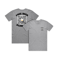 S / Grey / Small Front & Large Back Design Rick Roll QR Prank 🎵 - Men's T Shirt