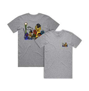 S / Grey / Small Front & Large Back Design Sesame Gang 🥴 - Men's T Shirt