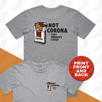 S / Grey / Small Front & Large Back Design Smoker's Cough 🚬 - Men's T Shirt