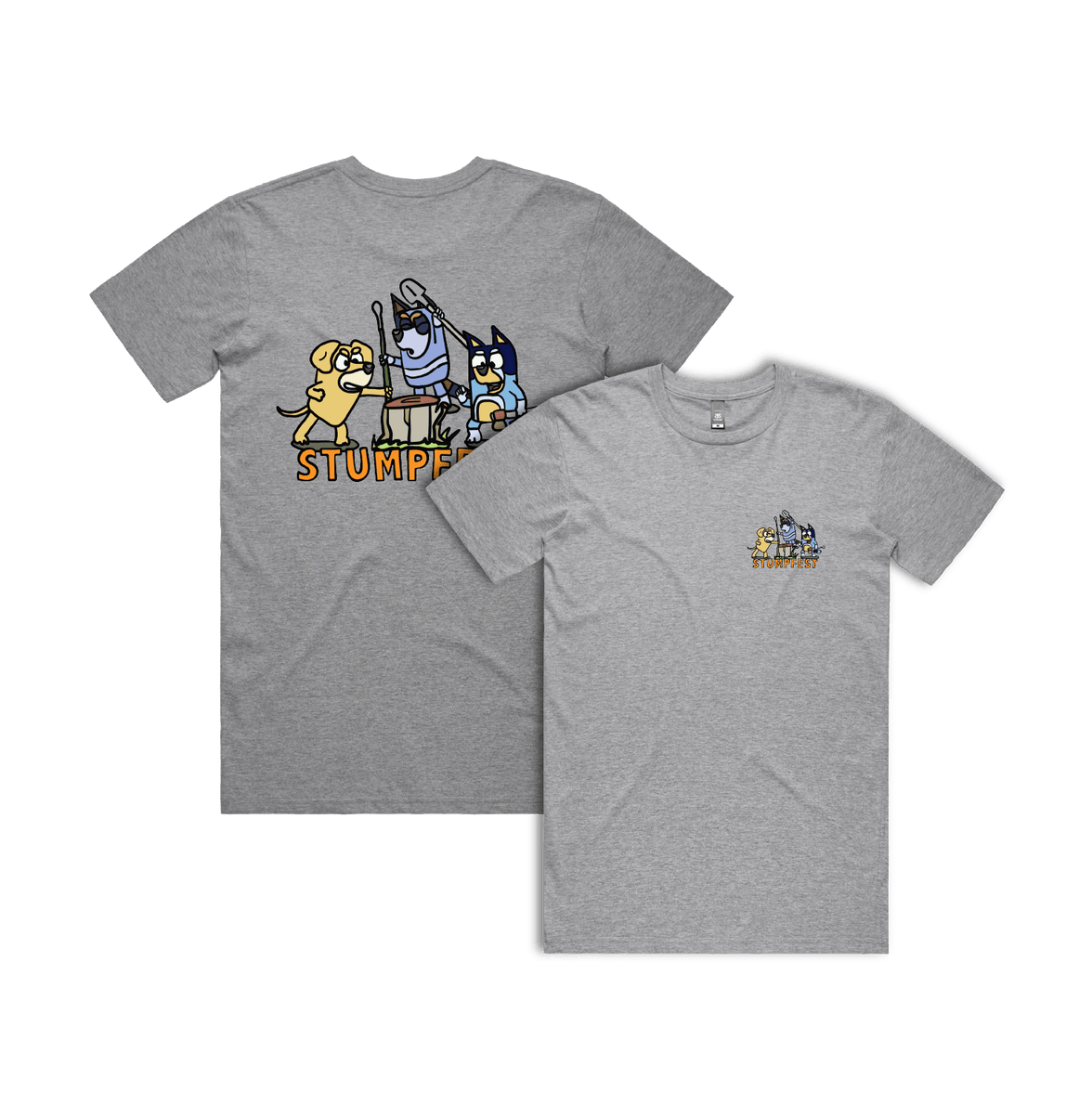 S / Grey / Small Front & Large Back Design Stumpfest 🪓 - Men's T Shirt