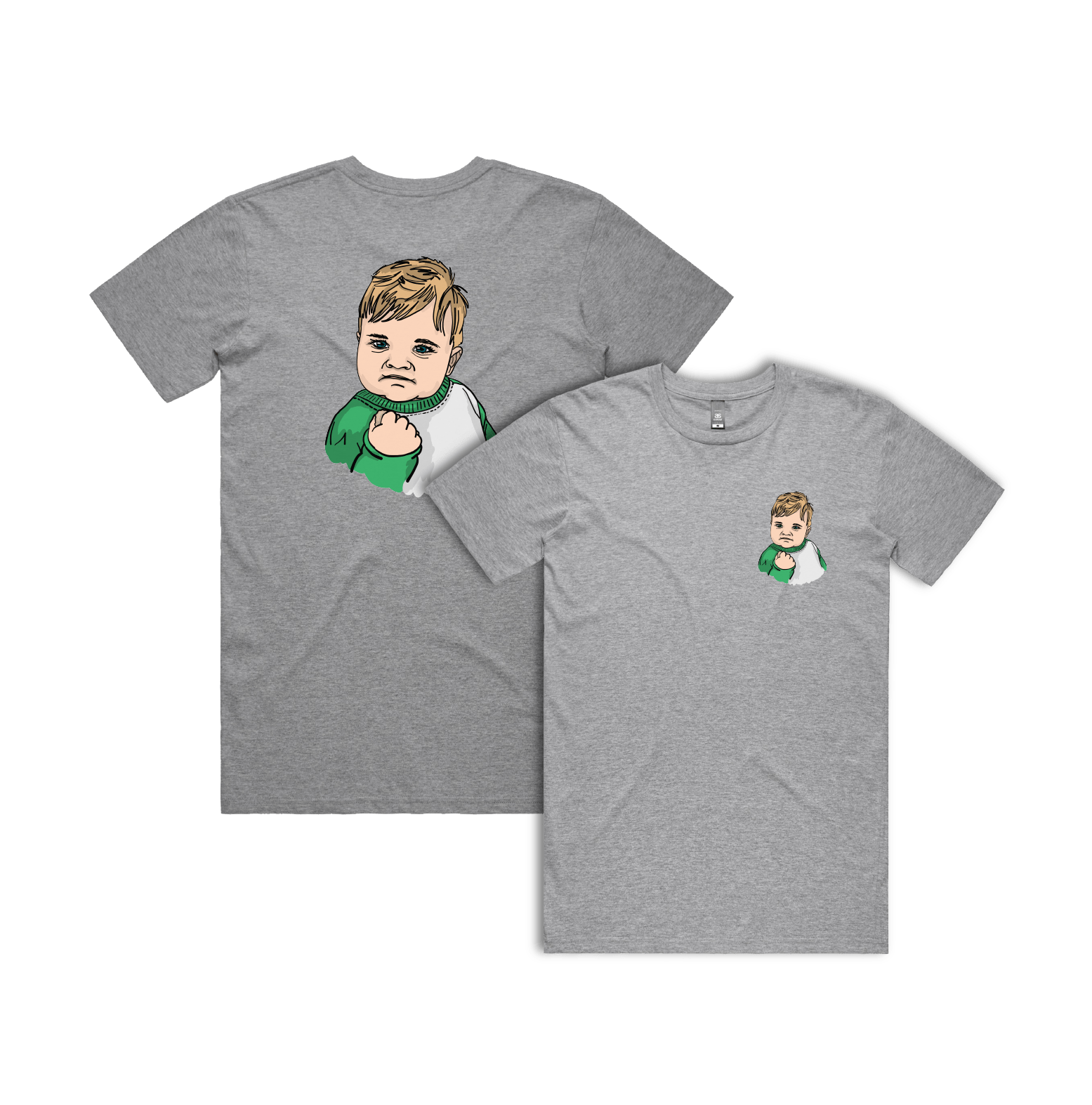 S / Grey / Small Front & Large Back Design Success Kid ✊ - Men's T Shirt