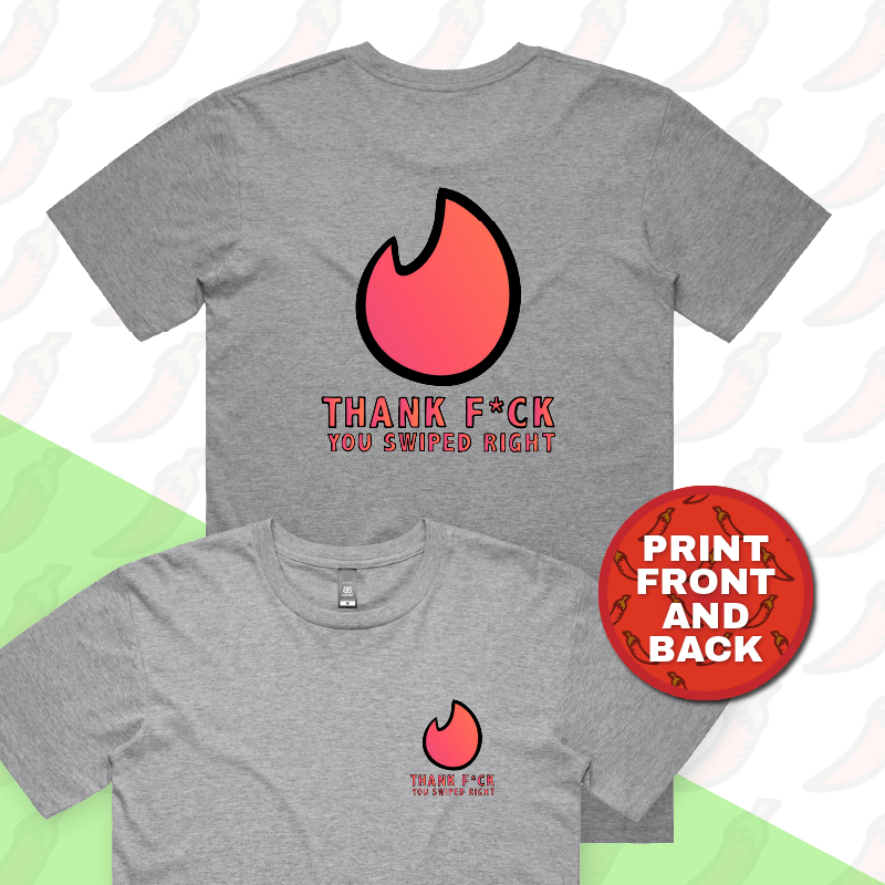 S / Grey / Small Front & Large Back Design Swipe Right 🔥 - Men's T Shirt