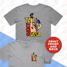 S / Grey / Small Front & Large Back Design Tai Shoey Vasa 👟🥊 – Men's T Shirt