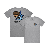 S / Grey / Small Front & Large Back Design Tina Tuna 🐟 - Men's T Shirt