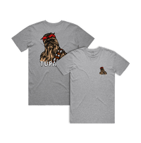 S / Grey / Small Front & Large Back Design Tupacca ✊🏾 - Men's T Shirt