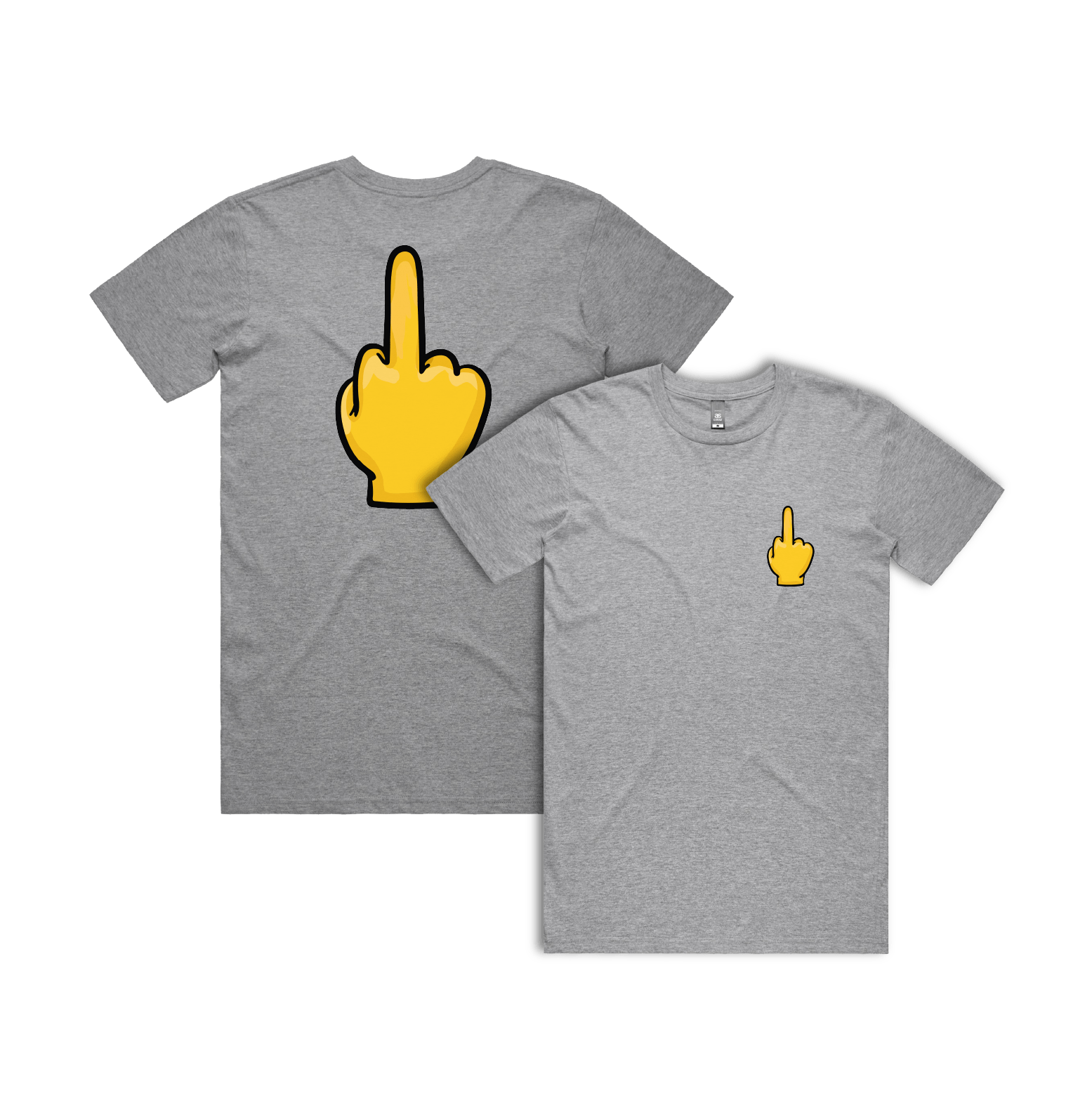 S / Grey / Small Front & Large Back Design Up Yours 🖕 - Men's T Shirt