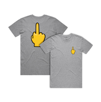 S / Grey / Small Front & Large Back Design Up Yours 🖕 - Men's T Shirt