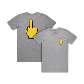 S / Grey / Small Front & Large Back Design Up Yours 🖕 - Men's T Shirt
