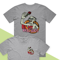 S / Grey / Small Front & Large Back Design Valentines Precious 🌹 – Men's T Shirt