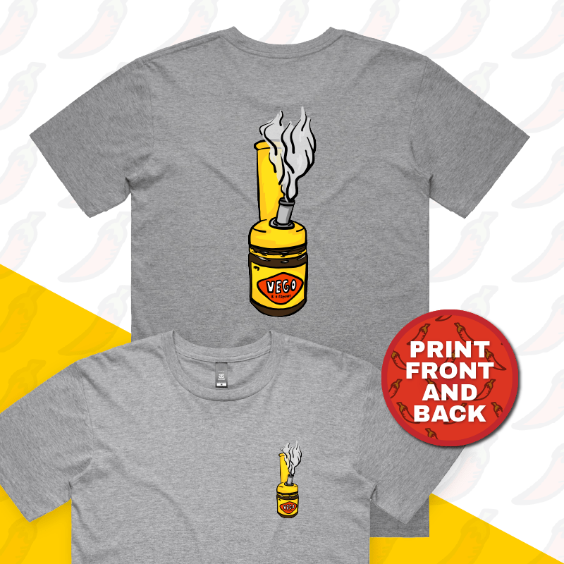 S / Grey / Small Front & Large Back Design Vegoblaze 🌬️ - Men's T Shirt