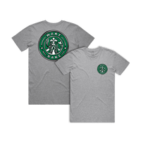 S / Grey / Small Front & Large Back Design Wake & Bake 🚬 - Men's T Shirt