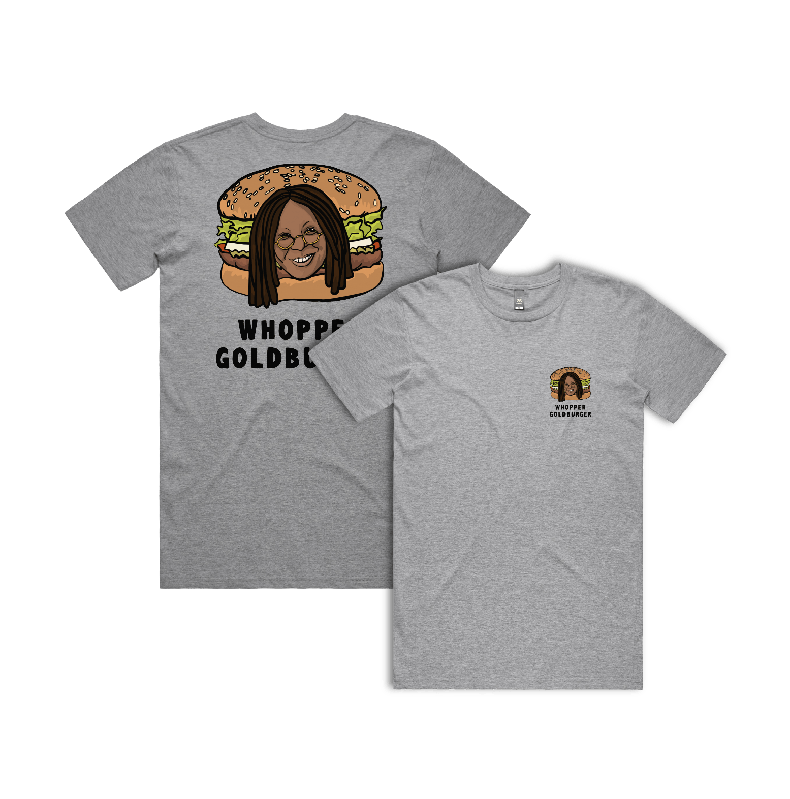 S / Grey / Small Front & Large Back Design Whopper Goldburger 🍔 - Men's T Shirt
