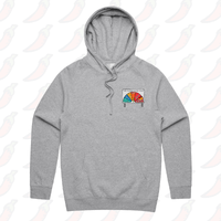 S / Grey / Small Front Print Aussie Fire Danger Rating 🚒 - Unisex Hoodie